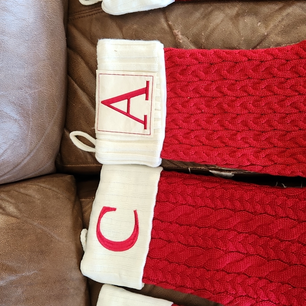 Various Christmas stockings with initials on them, selling separately. - Picture 6 of 8